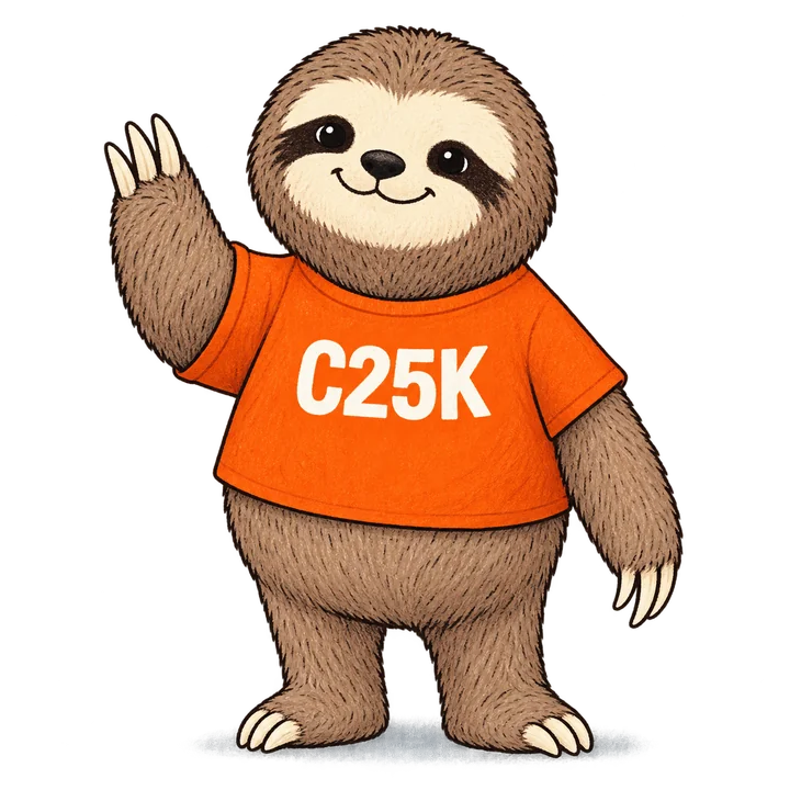 Our website’s sloth mascot, cheering you on